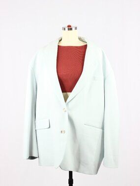 Aritzia BABATON Vogue Cruise Blue Twill Single Oversized Blazer Jacket, Size 3